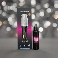 Male Rose Gawk Gawk 3000 retail box displayed alongside branded lubricant spray bottle