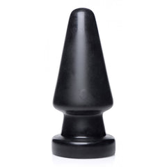 Master Series Ass Max Large Anal Plug in black, smooth tapered cone shape with flared base