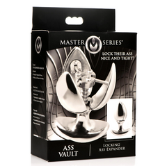 Master Series Ass Vault retail box showing product name, open plug image, and key accessories