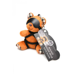 Master Series Bound Teddy Bear Keychain with brand hang tag, silver keyring attachment visible