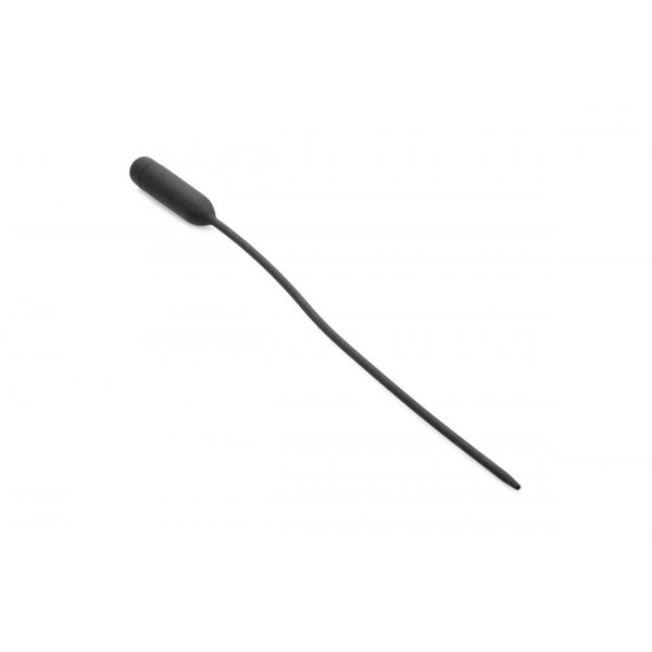 Master Series Cadence Extreme vibrating urethral sound in black silicone, slim tapered design