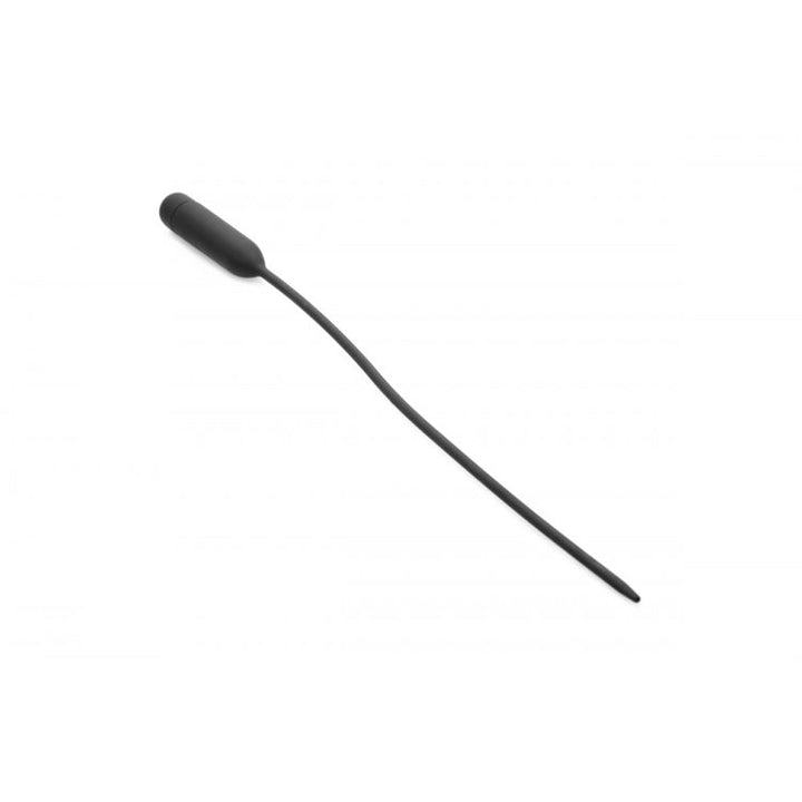 Master Series Cadence Extreme vibrating urethral sound in black silicone, slim tapered design