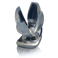 Master Series Clawed clear expanding anal dilator, open-petal design, translucent TPE