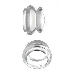 Master Series Clear Plungers silicone nipple suckers shown front view, transparent flexible design