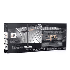 Master Series Dicktator Extreme Sex Machine retail packaging showing product features