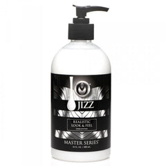Master Series Jizz 16oz water-based lubricant in clear pump bottle with black label