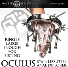 Master Series Oculus ring shown wide enough to accommodate a gloved fist, lubricated for use