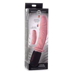 Master Series Power Pounder box packaging showing vibrating thrusting dildo features front view
