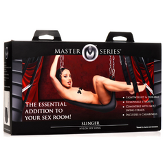 Master Series Slinger retail box listing lightweight build and six included carabiners