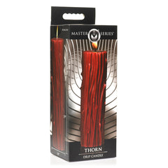 Master Series Thorn Drip Candle in retail box showing 5.9-inch height and 1.9-inch width