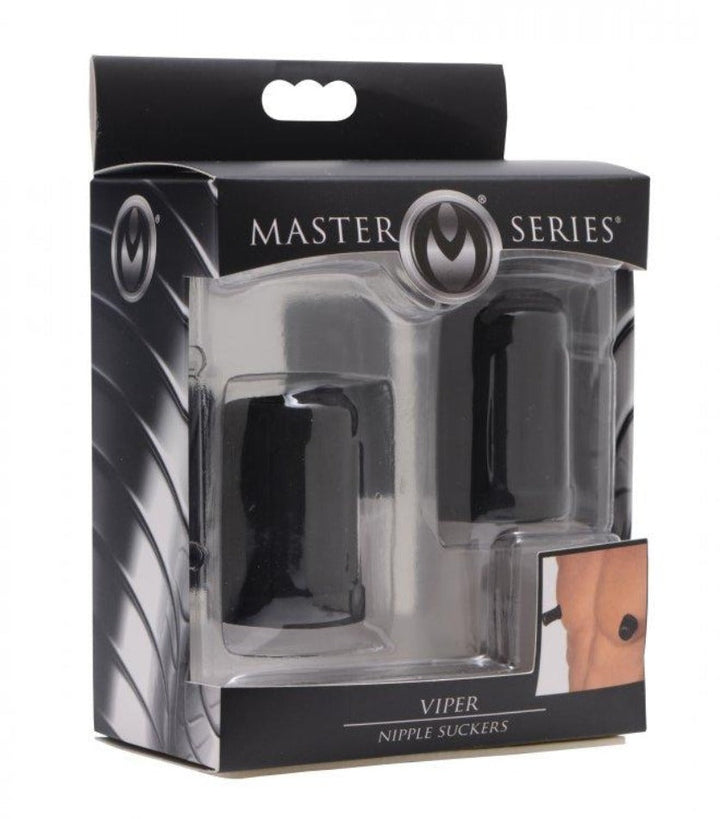 Master Series Viper Nipple Suckers in black packaging with clear front display window