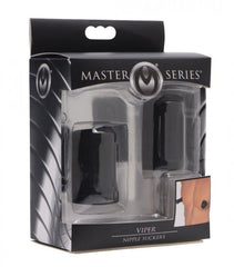 Master Series Viper Nipple Suckers in black packaging with clear front display window