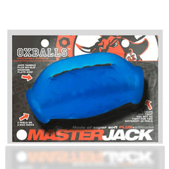 Masterjack stroker in retail packaging showing dual-hole design and grip features