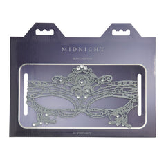 Midnight Bling Lace Mask by Sportsheets shown in dark purple retail packaging