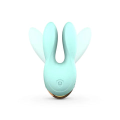 Mint Hear Me stimulator with flexible rabbit ears spread open, highlighting soft bendable silicone construction