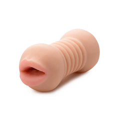 Mouth-entry end of the Double Stroker with ribbed midsection grip, side view