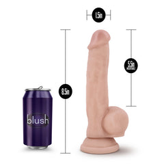 Mr. Jackhammer dildo with size callouts: 8.5in total, 5.5in insertable, 1.5in width