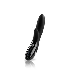 Mystim Daring Danny eStim Vibrator in black, curved silicone body with chrome control panel