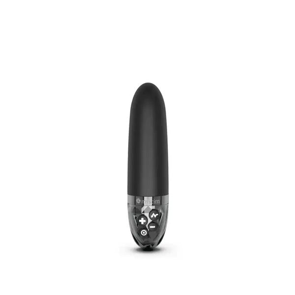 Mystim Sleak Freak eStim vibrator in matte black with clear control panel base