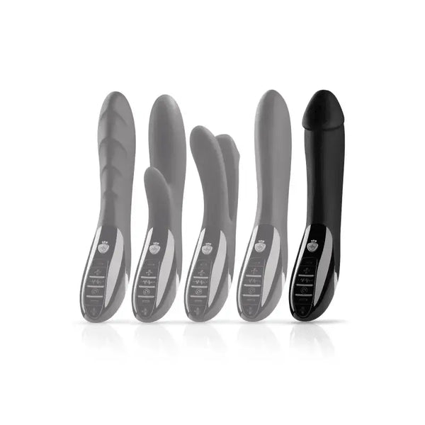 Mystim Tickling Truman Black Edition shown alongside four other Mystim vibrator variants