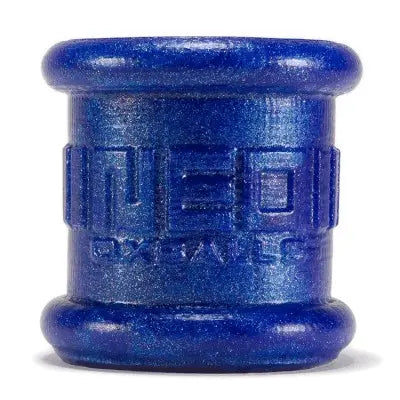 Oxballs Neo Tall ball stretcher in cobalt blue metallic silicone, front view