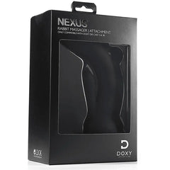 Nexus Rabbit Massager Attachment black retail box by Doxy, compatible with Die Cast 3 and 3R