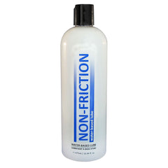 Non-Friction Water Based Lube 16 oz bottle with flip-top cap, clear formula visible