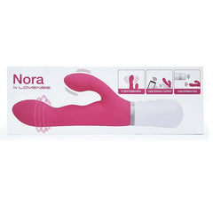 Nora by Lovense retail box showing G-spot and long distance control features