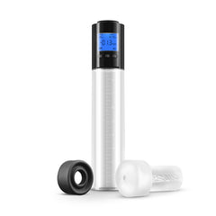 NS Novelties Enlarge Viking pump with LCD display, clear cylinder, silicone ring, and TPE sleeve