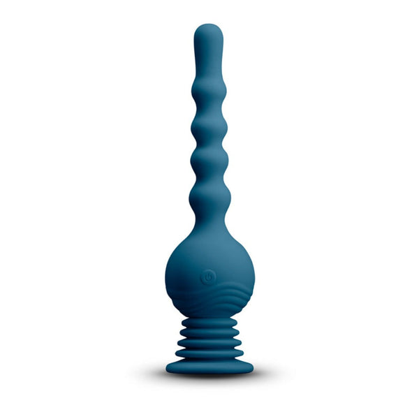 NS Novelties Revolution Hurricane anal beads vibrator in teal silicone with suction base
