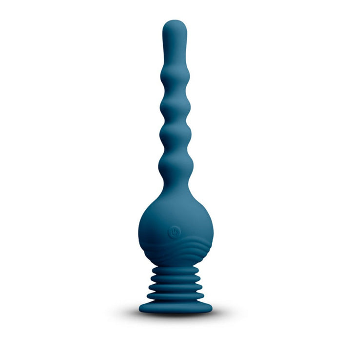NS Novelties Revolution Hurricane anal beads vibrator in teal silicone with suction base