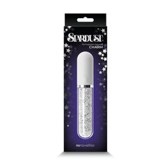 NS Novelties Stardust Charm packaging showing star-themed box with white massager inside