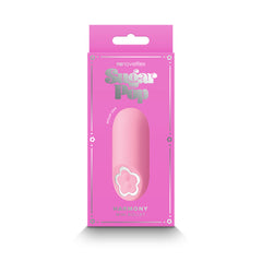 NS Novelties Sugar Pop Harmony mini bullet in bright pink retail box, front packaging view