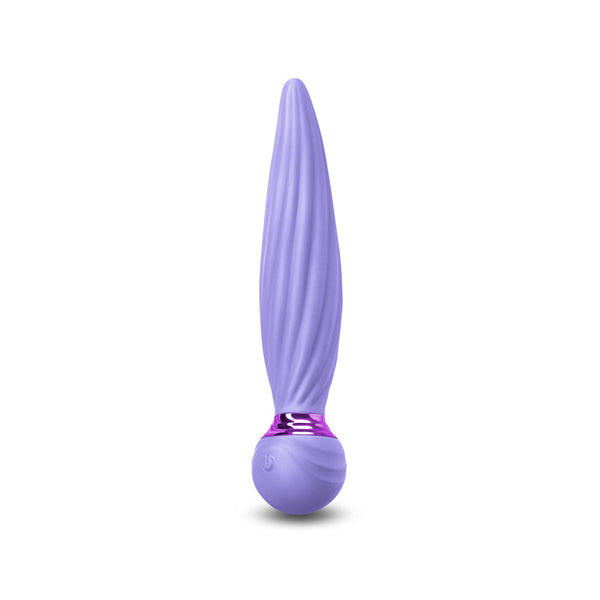 NS Novelties Sugar Pop Twist purple bendable vibrator with ribbed silicone shaft and ball base