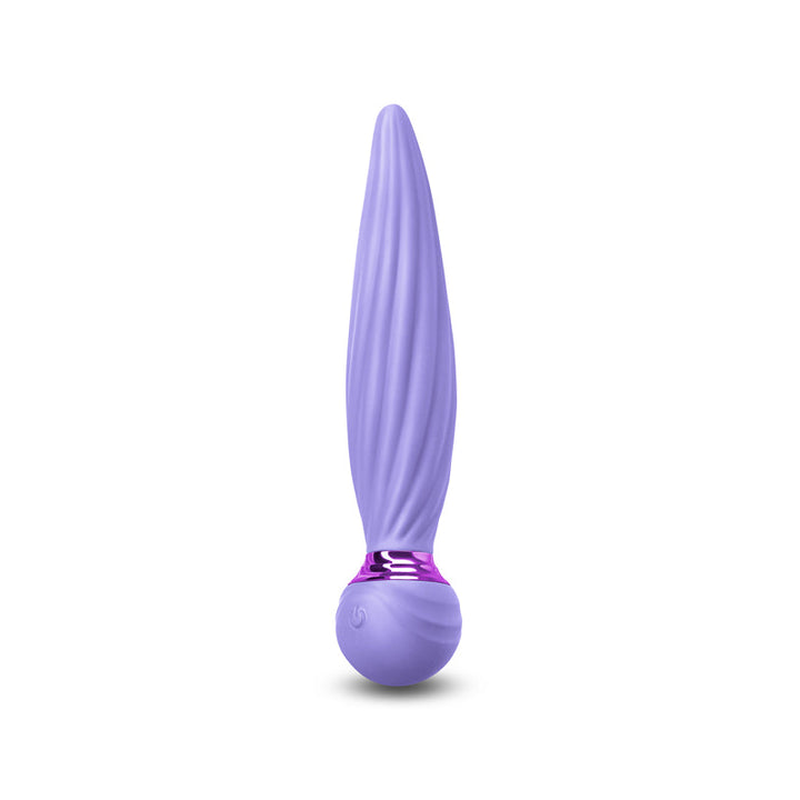 NS Novelties Sugar Pop Twist purple bendable vibrator with ribbed silicone shaft and ball base