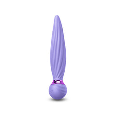 NS Novelties Sugar Pop Twist purple bendable vibrator with ribbed silicone shaft and ball base