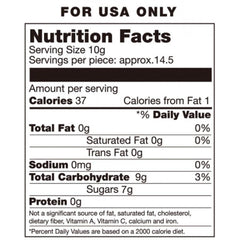 Nutrition Facts label for Candy G-String showing 37 calories per 10g serving, sugar candy ingredients
