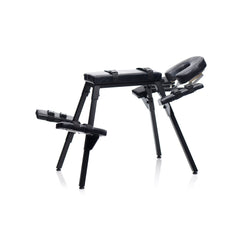 Obedience Extreme Sex Bench side profile showing padded main bench and leg rest attachments