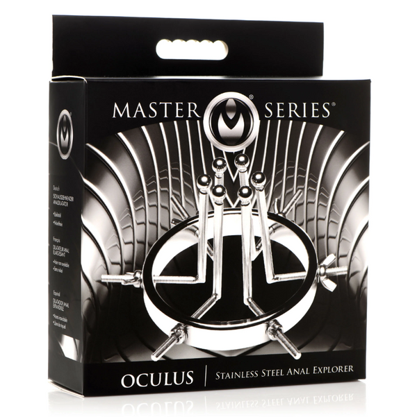 Oculus Stainless Steel Anal Explorer displayed inside its black Master Series retail box packaging
