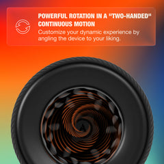 Close-up of Orbit stroker opening revealing spiral internal texture for rotating stimulation