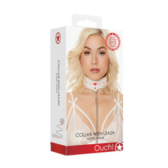 Ouch! Nurse Theme Collar with Leash retail packaging showing product and model on front