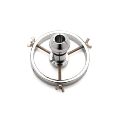 Overhead view of Forced Spread with hollow plug centered within the steel support ring