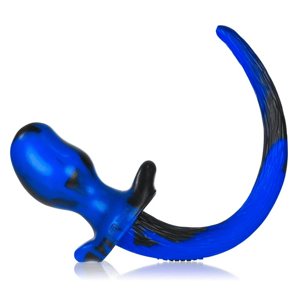 BULLDOG, puppy tail buttplug, POLICE SWIRL, Large - Dreamy Desire