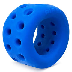 Oxballs Airballs blue silicone ball stretcher shown standalone with 24 vent holes