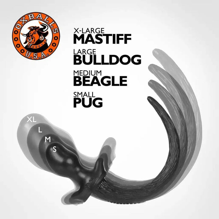 OxBalls Beagle Puppy Tail Butt Plug - Black Anal Plug (Medium) - Dreamy Desire