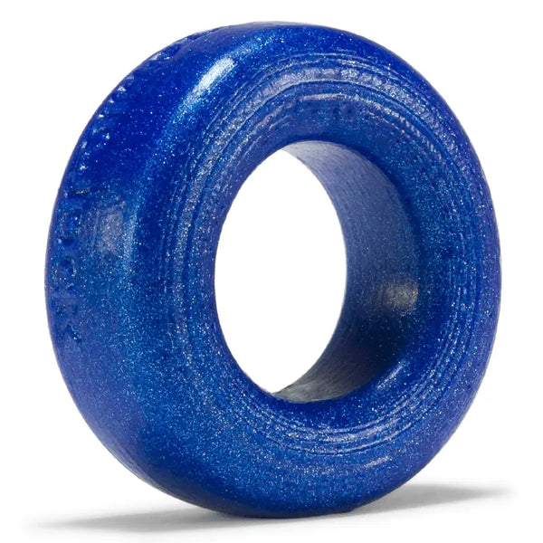 Oxballs COCK-T cockring in deep blue sparkle silicone, front view showing toroidal shape