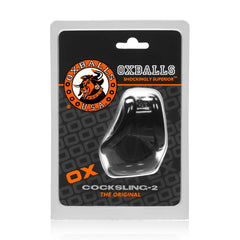 Oxballs Cocksling-2 original in black flexible TPR displayed in branded blister packaging