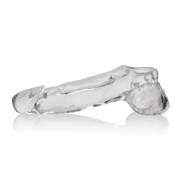 Oxballs Daddy Cocksheath clear extension sleeve shown from opposite side angle