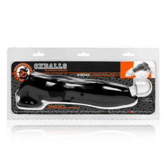 Oxballs FIDO cocksheath in retail packaging showing product and adjustable fit ball-strap detail