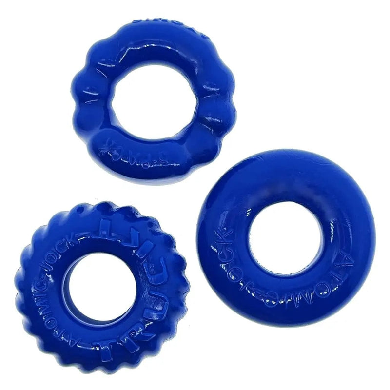 OXBALLS For Him Oxballs Bonemaker Cock Ring - 3 Pack Penis Ring (Pool Blue)